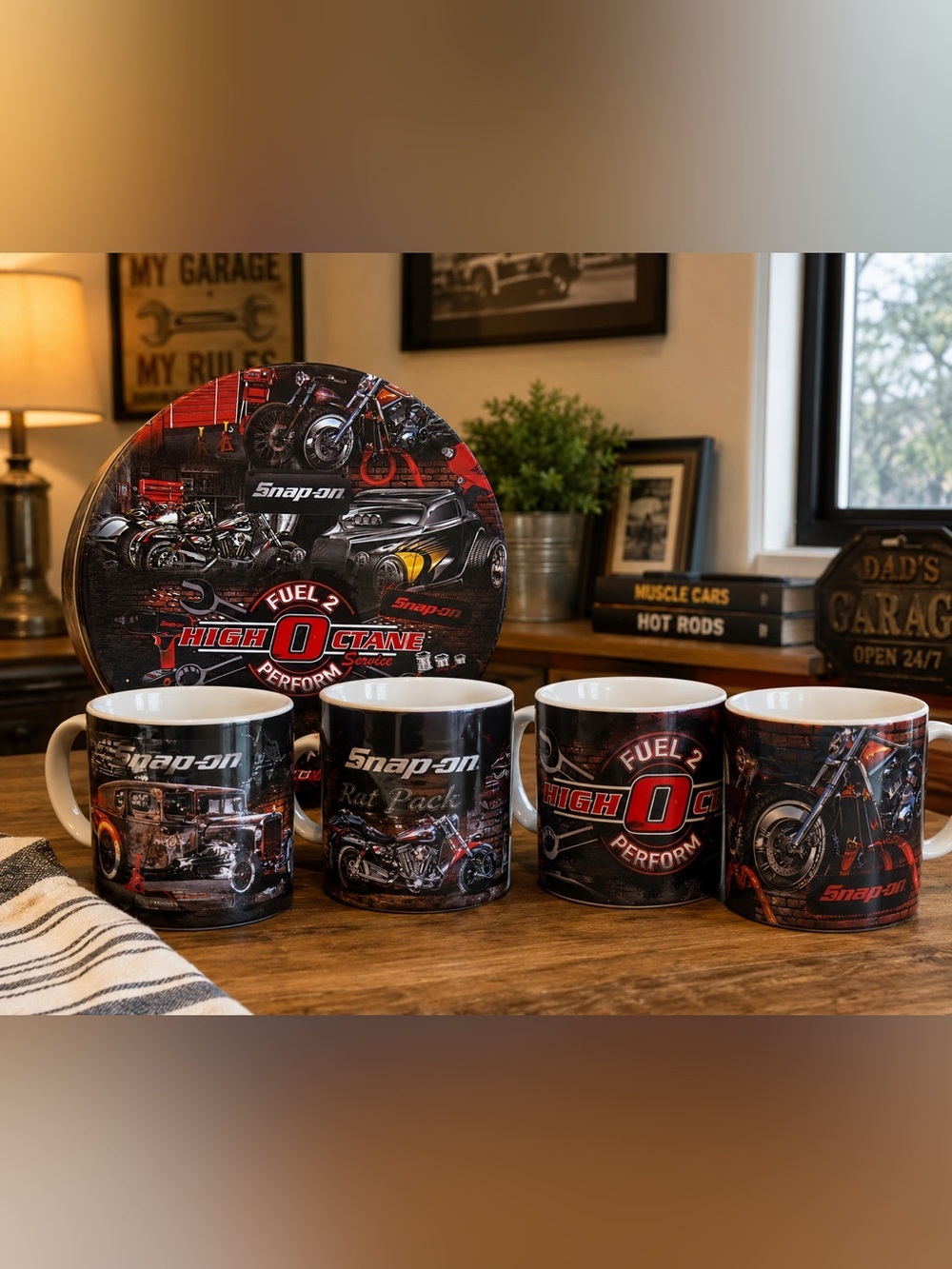 Snap-on High Octane Service 4 Coffee Mug Collector Set | Garage | Rat Rod